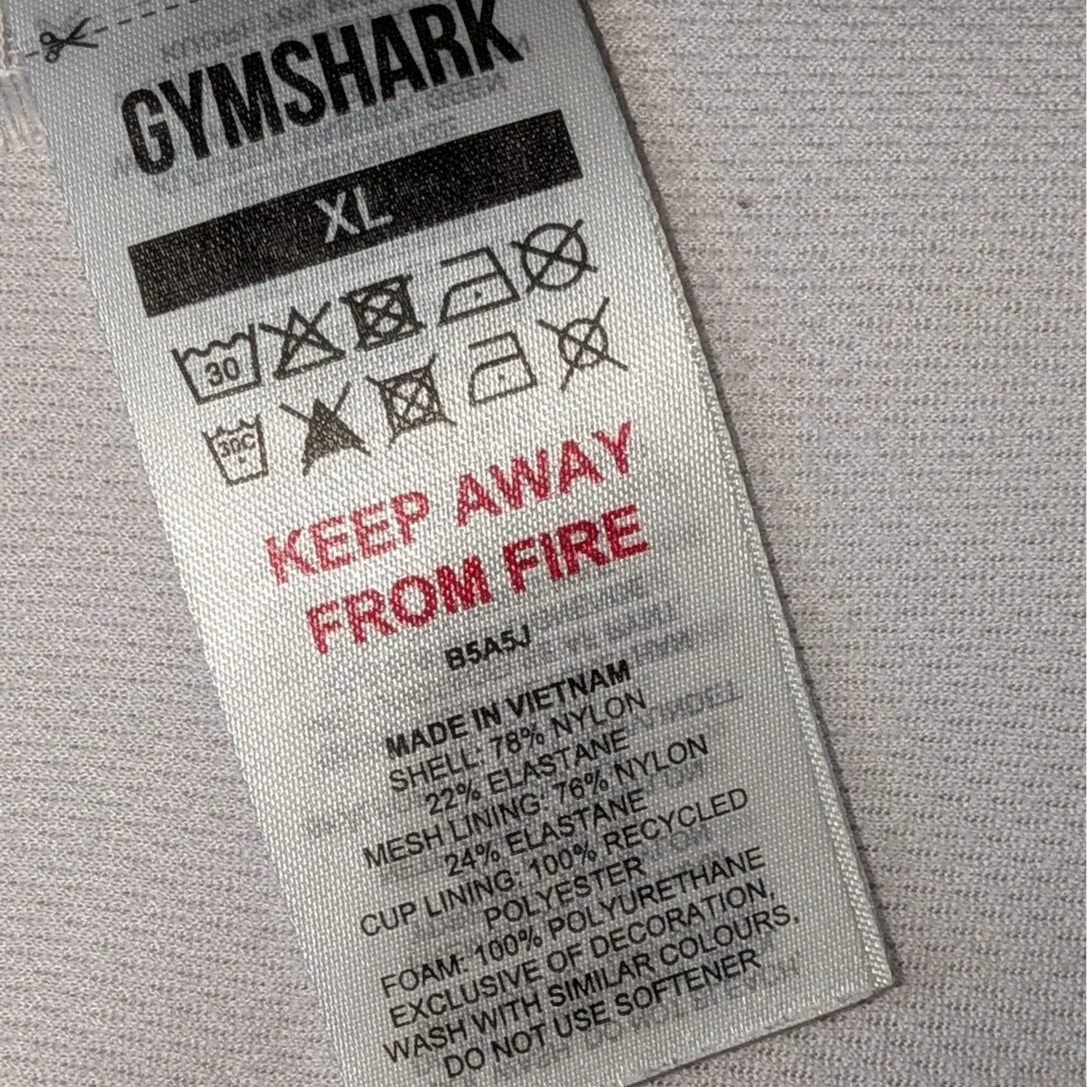 Gymshark Light White Seamless Sports Bra